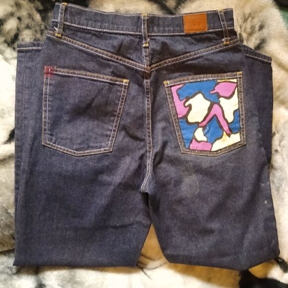 BDG Vintage Button Fly Relaxed Straight Painted Jeans - Picture 1 of 10